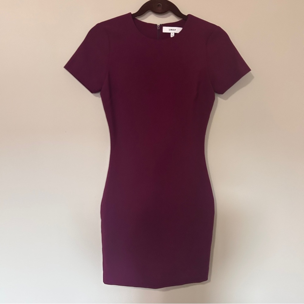 Revolve LIKELY Manhattan Women’s Short Sleeve Mini Dress Mulberry Purple Color - Picture 5 of 12